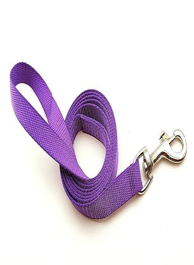 Pups&Pets طقم مقود نايلون من Pups&Pets مقاس 15 مم مع حزام، طقم حزام نايلون قابل للتعديل مقاس 0.5 بوصة، مناسب لتدريب/مشي الكلاب الصغيرة والجراء (بنفسجي) - Image 5